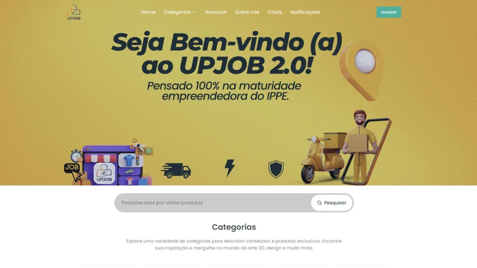 Tela do projeto Marketplace Seja UpJob